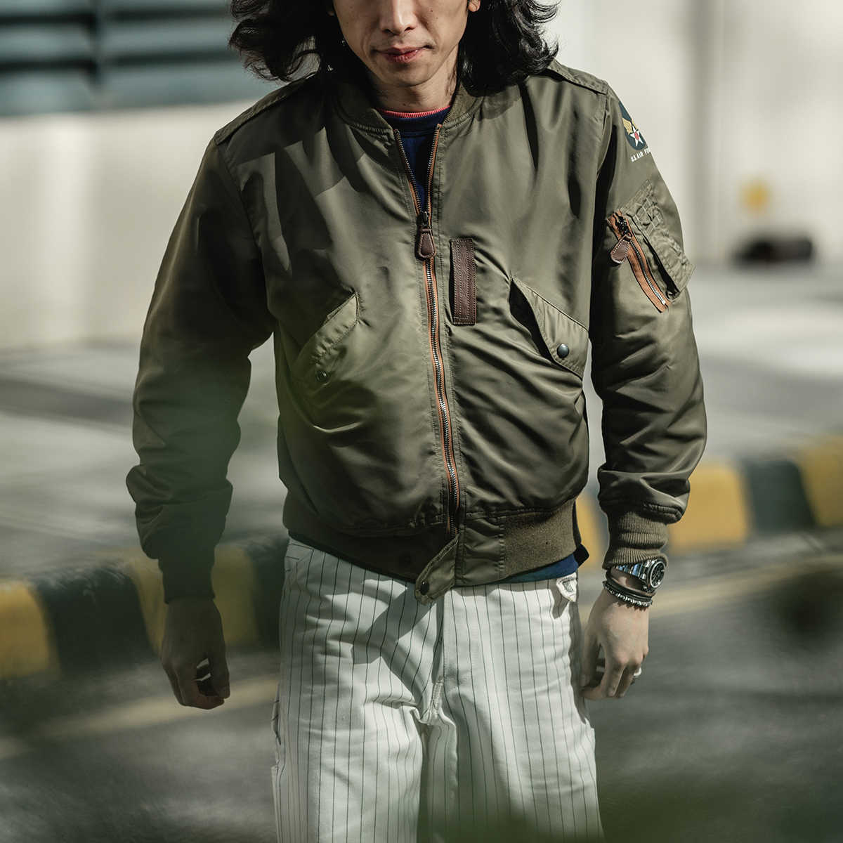 Bronson USAF L-2 Flying Jacket Nylon Flight Bomber Men's Bronson USAF L-2 Flying Jacket Nylon Flight Bomber Men's