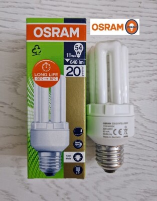 Osram Energiesparlampe Röhre Dulux EL 11W E27 640lm kaltweiß Intelligent Germany