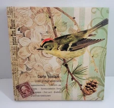 Artsy Canvas Artwork Square Postcard Bird Springtime Wall Hanging Home Decor 