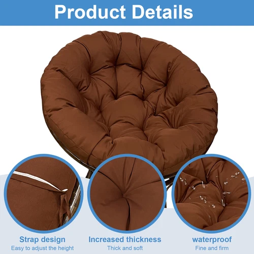 Papasan Chair Cushion Waterproof Oxford Cloth Circle Stuffed Egg Chair Cushions - Picture 59 of 111