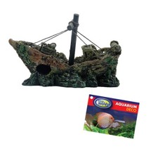 Aqua Nova Bootswrack Schiffswrack 12x5,5x10cm - Aquarium Deko Nano Schiff Boot