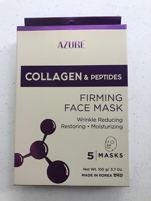 AZURE Collagen & Peptides Firming Sheet Face Mask Restoring 5 Pk