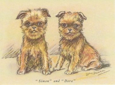 Brussels Griffon Puppy CUSTOM MATTED Dog Art Print Lucy
