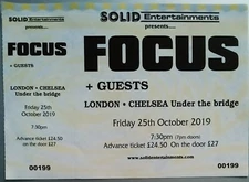 FOCUS CONCERT TICKET LIVE in LONDON 2019 TOUR @ Chelsea Club THIJS VAN LEER