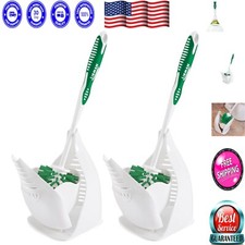 Durable Bathroom Essentials: Designer Toilet Brush Set  Hygienic Caddy - 2 Pack