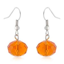 Orange Faceted Bead Earrings