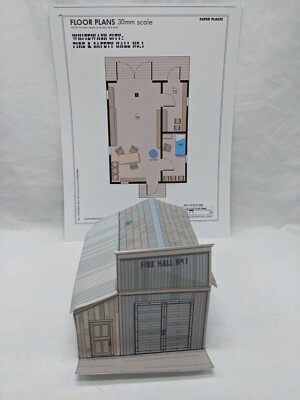 Paper Places 30mm Scale Whitewash City Fire And Safety Hall No 1 Terrain 