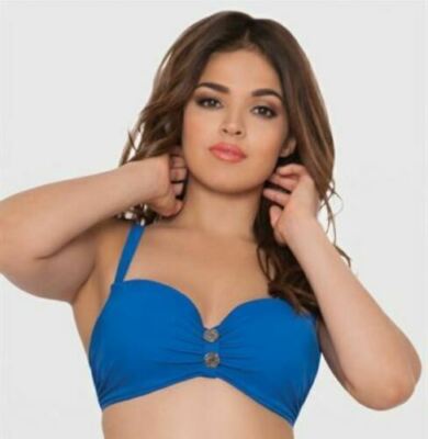Curvy Kate Luau Love Deep Sea Blau Bandeau Balconette Bikini Oberteil Größe 32F