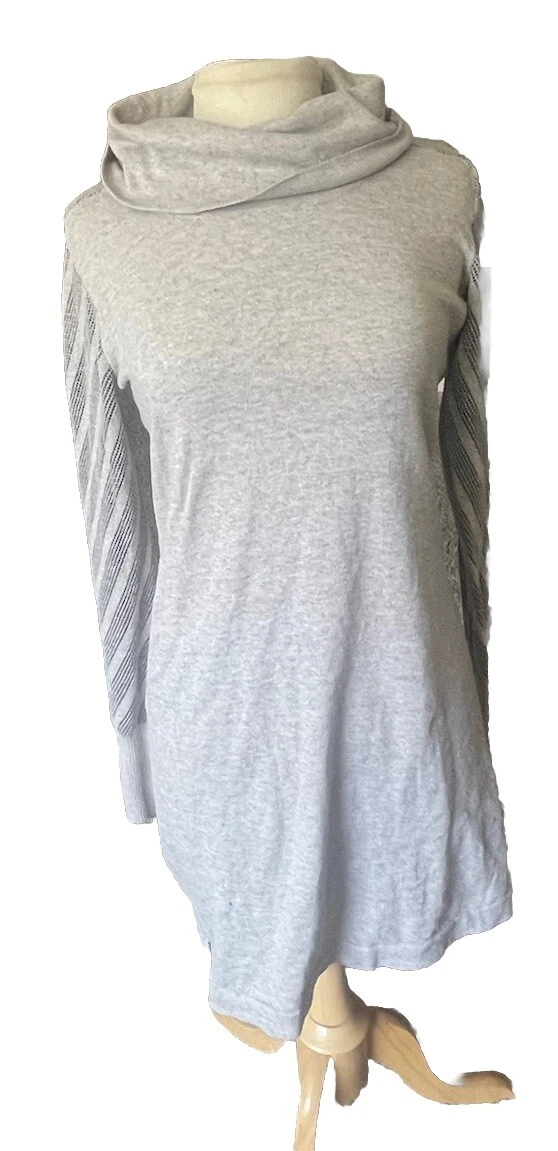 lole turtleneck mesh lace sleeve dress 