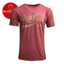 Men's T-Shirt Coca Cola Vintage Logo Red Cotton Sizes Small Medium Large XL 2XL