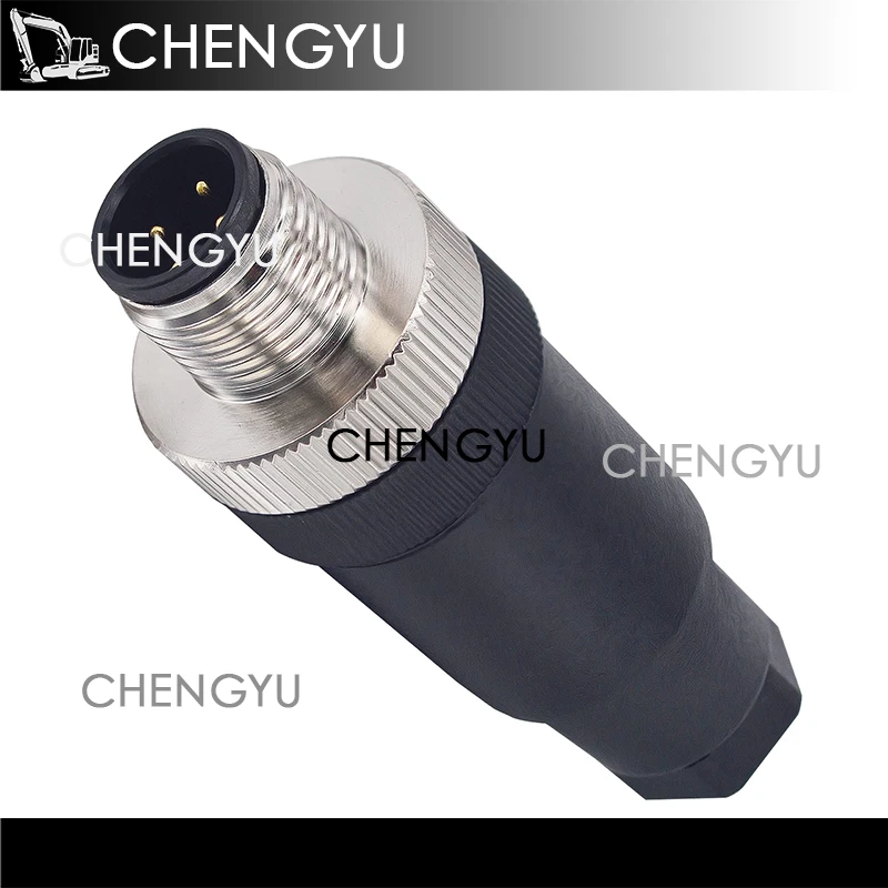 M12 Sensor Connector Male/Female Straight/Right Angle Plug 4/5/8 Pin PG7 IP67 - Image 3 of 4