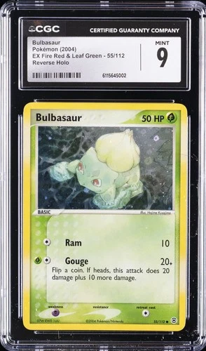 2004 POKEMON EX FIRE RED & LEAF GREEN REVERSE HOLO #55 BULBASAUR CGC 9