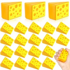100 Pcs Cheese Stress Toys Bulk Fake about 2.3 inches/ 6 cm, Yellow