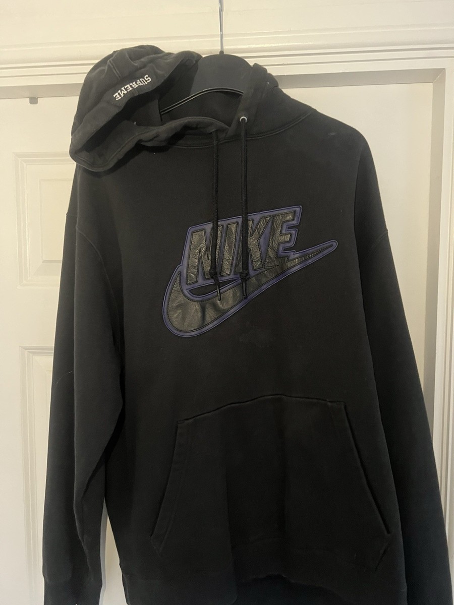 Nike Supreme Leather Applique Hoodie | eBay UK