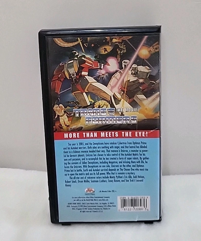 Vtg 1987 Hasbro Toys & Rhino Classic SCI-FI VHS Video "TRANSFORMERS, The Movie"  - Image 2 of 4