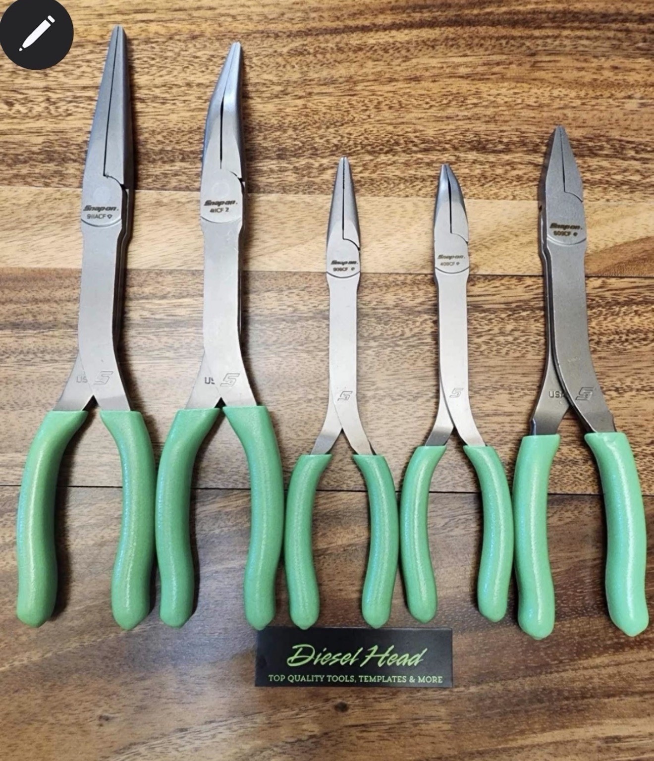 NEW Snap On ESSENTIAL GREEN Handle Grip Plier Set 609CF 408CF 908CF ...