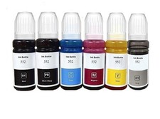 A set 6 colors BK/PB/C/M/Y/ GY Refill ink bottle T552 552 for ET-8500 ET-8550
