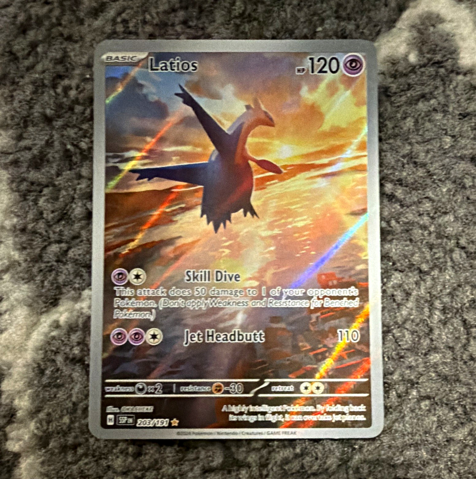 Pokemon TCG Surging Sparks Latios 203/191 Full Art Holo Rare 120HP ENG