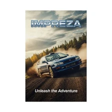 Subaru Impreza Poster - Rally JDM Sports Car Wall Art Print, Garage Decor