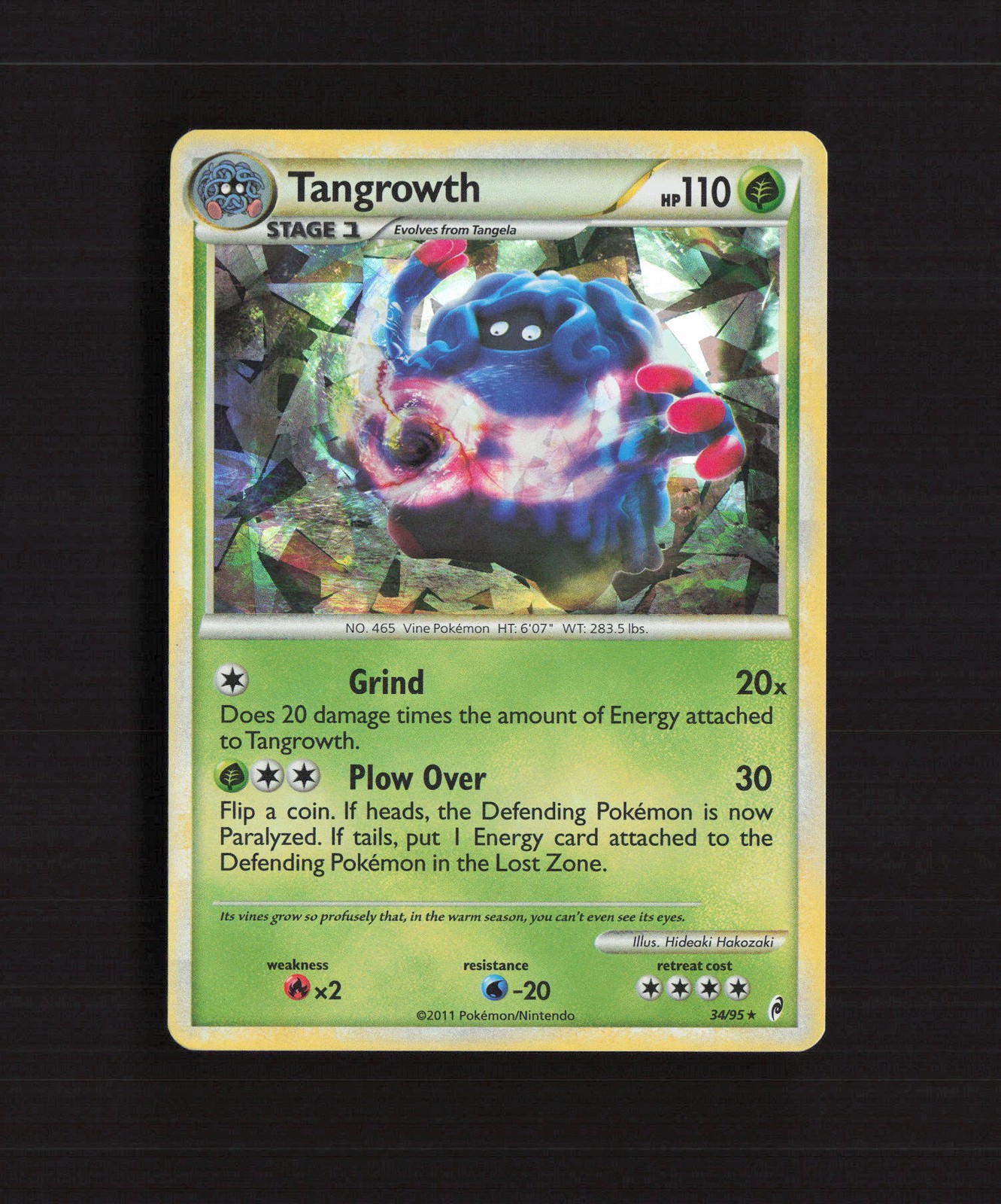 Tangrowth 34/95 Call of Legends Cracked Ice Holo Rare Pokemon Card LP
