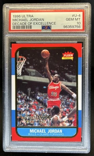 1996 Fleer Ultra Michael Jordan Decade #U-4 Bulls PSA 10 GEM MINT