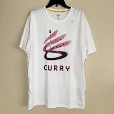 Image of Under Armour x Curry Logo White T Shirt Size XL NWT!