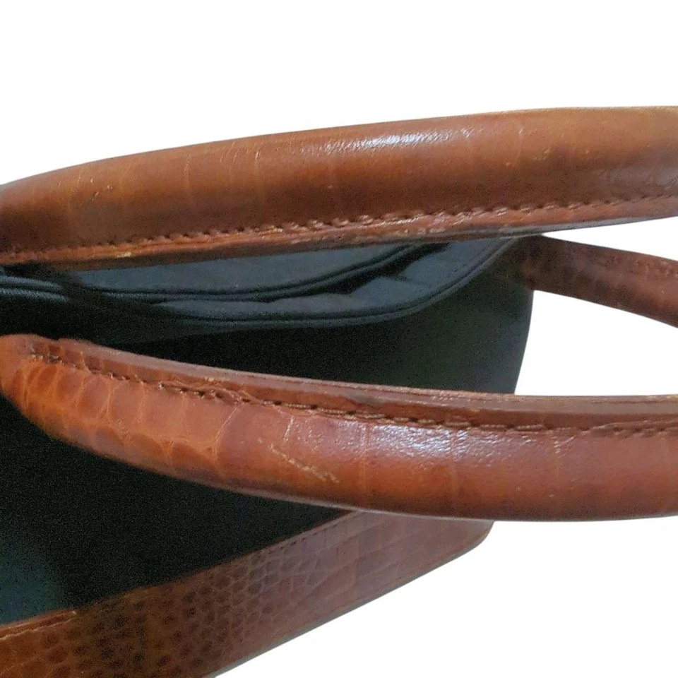 Auténtico bolso de mano deportivo Valentino Garavani bolso de mano logotipo nailon cuero negro marrón Foto 3 de 4