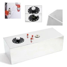 High Quality 15 Gallon Polished Aluminum Race Drift Fuel Cell Tank &Level Sender