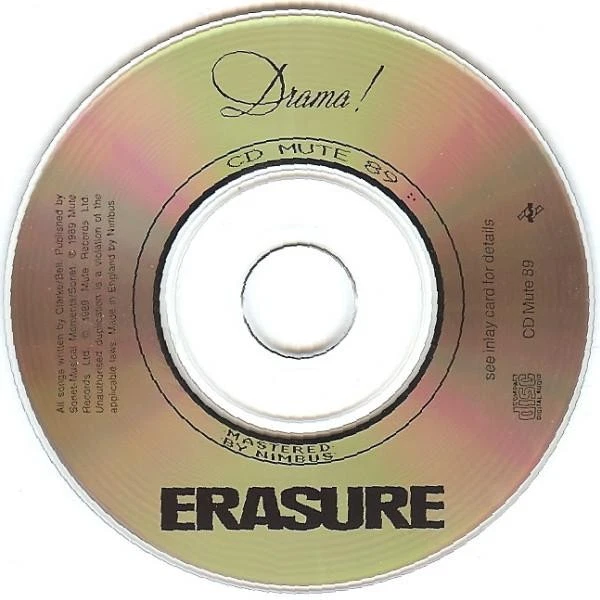 Eraser Drama! CD UK Mute 1989 3" CD Mit Adapter In 5" Hülle CDMUTE89 - Bild 4 von 4