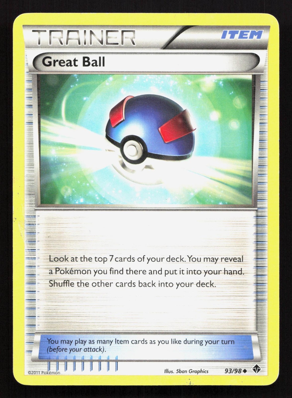 Great Ball 93/98 Emerging Powers LP Pokemon Card TCG