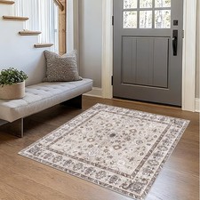 Square 4x4 Rug Entryway Non Slip Machine Washable Indoor Carpet For Entry Kit...