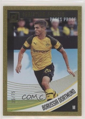 2018-19 Panini Donruss Press Proof Gold 15/75 Christian Pulisic #66 1vy