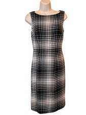 Semantiks Black and White Plaid Sleeveless Sheath Dress Size 2