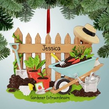 Personalized Gardening Supplies Christmas Ornament