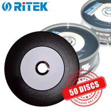 Ritek CD-R 52x 700 MB Digital Vinyl Blank CD 700MB LP Style Printable - 50 Discs