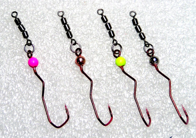 4 Stück Rotativer Gummiwurm Haken, Forelle, Wolfram Tungsten, UL-Angeln 1,5g,Jig