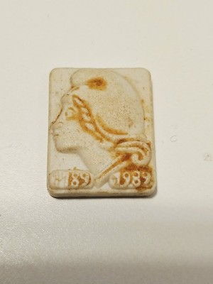 Gedenktafel Profil Gesicht Frau Porzellan Bohne Galette Des Rois