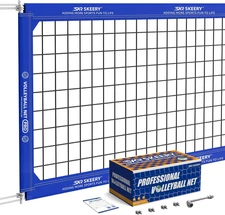 Professional Volleyball Net,Official Size 32×3.3FT,Equipped with Double Steel Ca