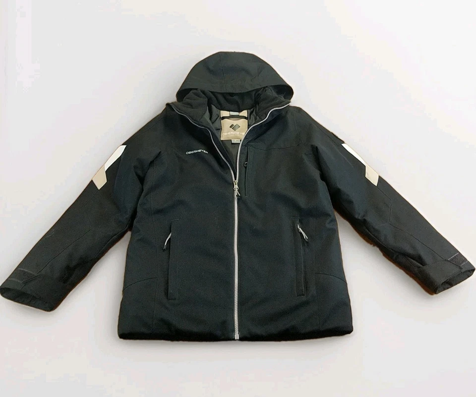 Obermeyer Teen Large (14-16) Jacket Black Hoodie Full Zip - Image 2 of 4