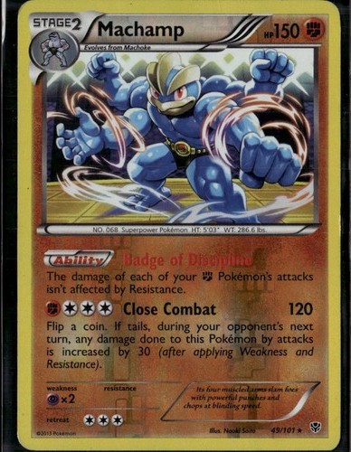 Machamp 49 Holo Rare Plasma Blast 49/101 Fighting Reverse Holo Pokemon Card