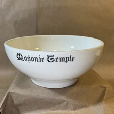 Vintage K. T. & K. China Bowl Masonic Temple As Is INV-B4F41