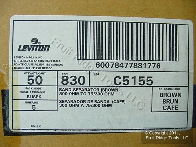 50 Leviton Band Separators 300 to 75/300 Ohm TV UHF VHF C5155 - Image 3 of 3