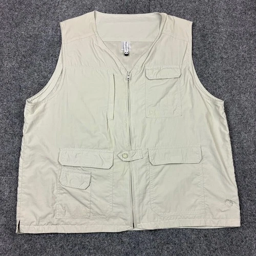 Magellans Travel Vest Mens Size Large Beige Nylon Mesh Lined Utility Pockets - product listing photo
