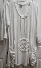 Oh My Gauze! Womens White Cotton Scoop Neck 3...