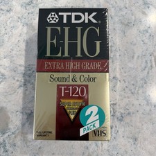 TDK E-HG T-120 SEALED 2 PACK BLANK VHS TAPES SOUND COLOR EXTRA HIGH GRADE
