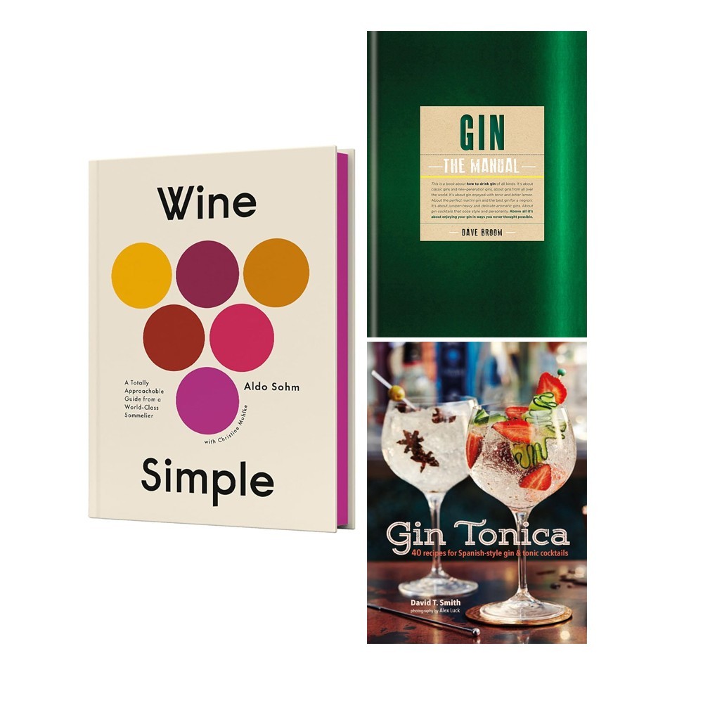 Wine Simple Aldo Sohm, Gin Tonica,  Gin The Manual 3 Books Collection Set