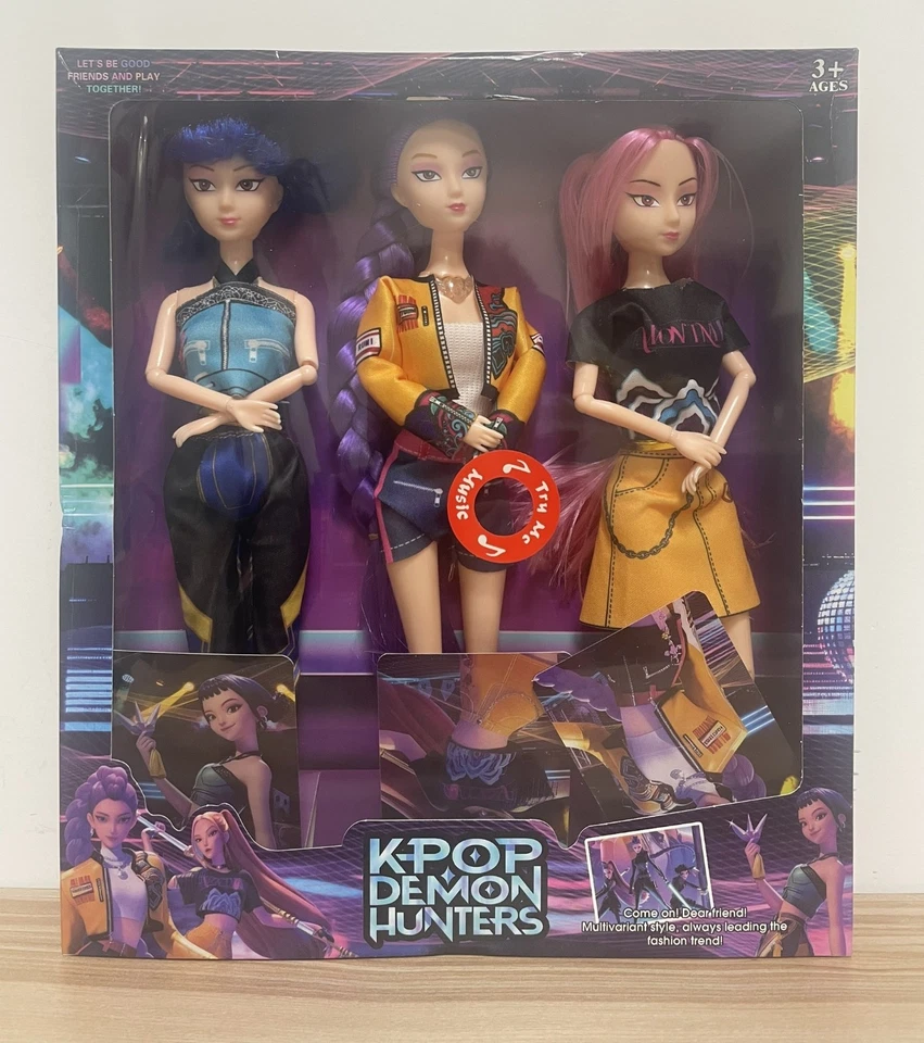 3Pcs In One Cosplay Kpop Demon Hunters Doll Moveable Joint Figure Toys Xmas Gift - Image 2 of 4