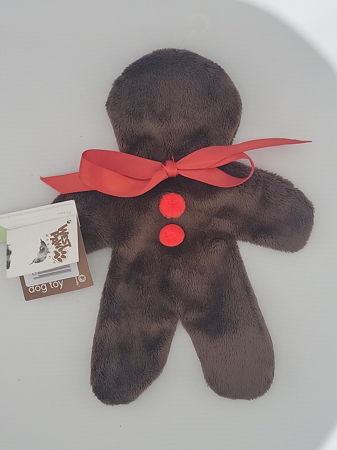 West Paw Large Ginger Unstuffed Squeaky Dog Toy