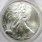 1999 American Silver Eagle Dollar $1 ASE -  ANACS MS70 - Rare Date in MS70