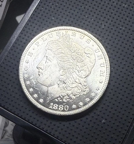 1880-CC Morgan Silver Dollar $1 Gem Brilliant Uncirculated.  Bright luster